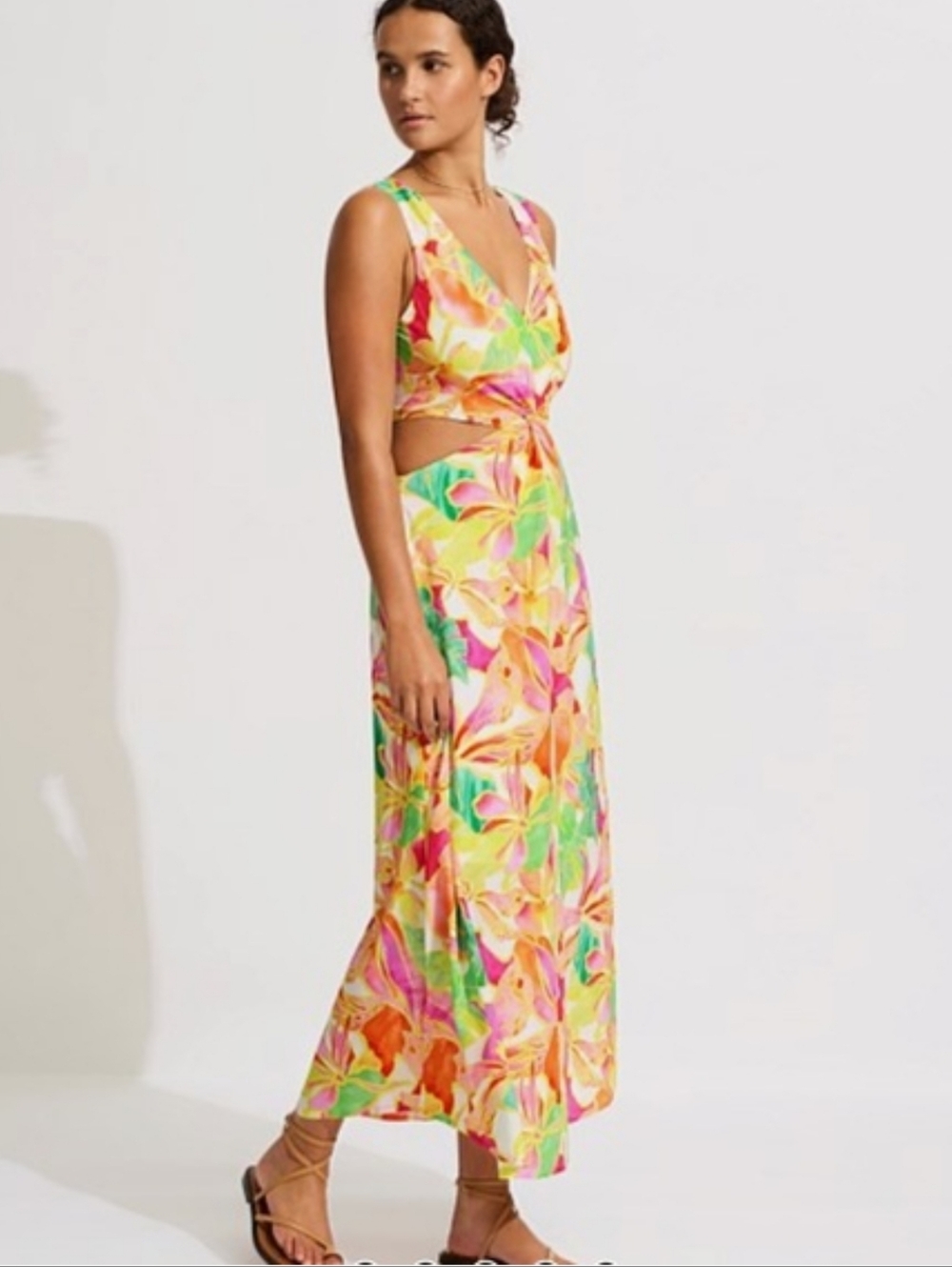 SEAFOLLY Anthropologie Tropical Twist Cutout Wonderland Maxi Dress 155.00